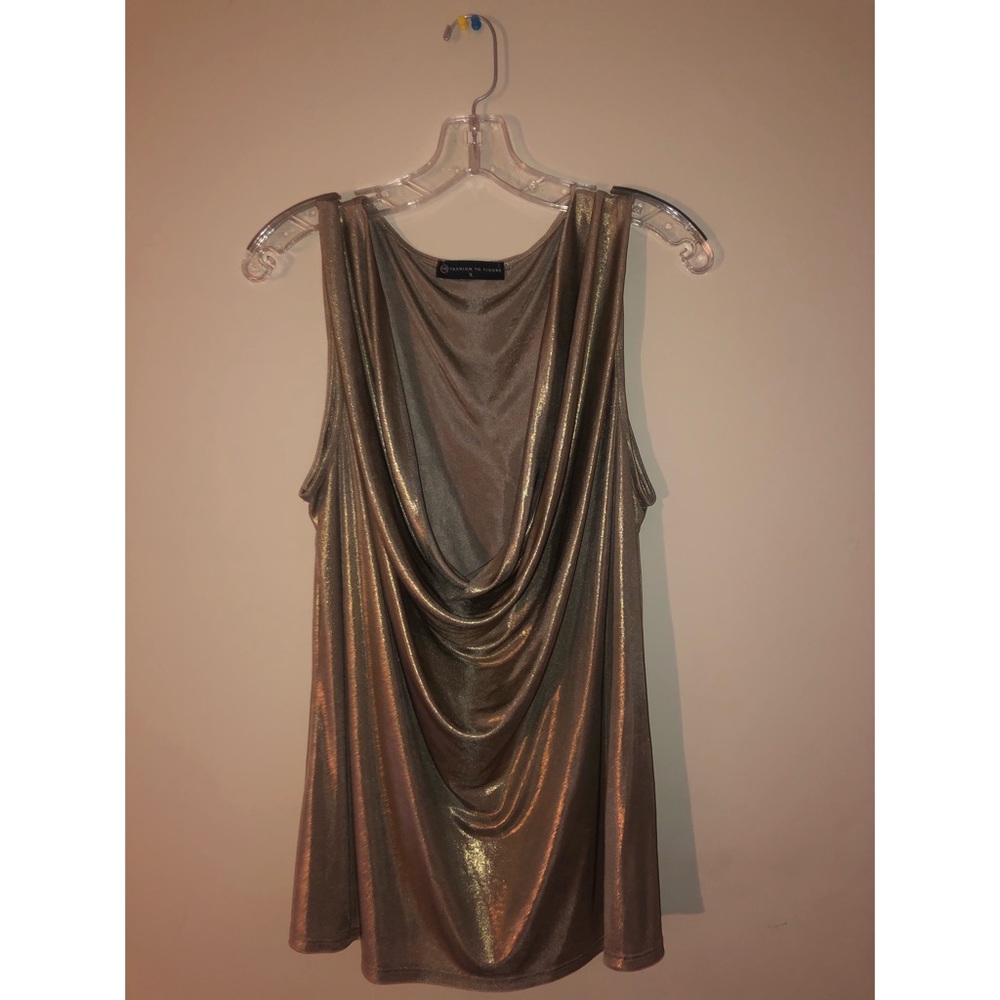 Gold sleeveless blouse